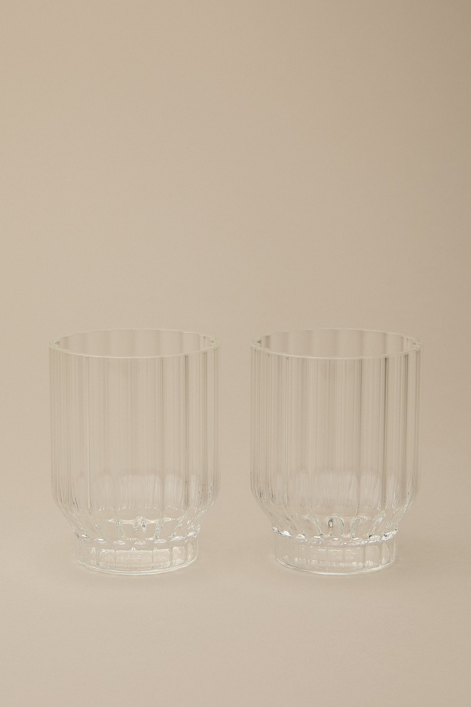 FLUTED TUMBLER GLASSES, SET OF 2