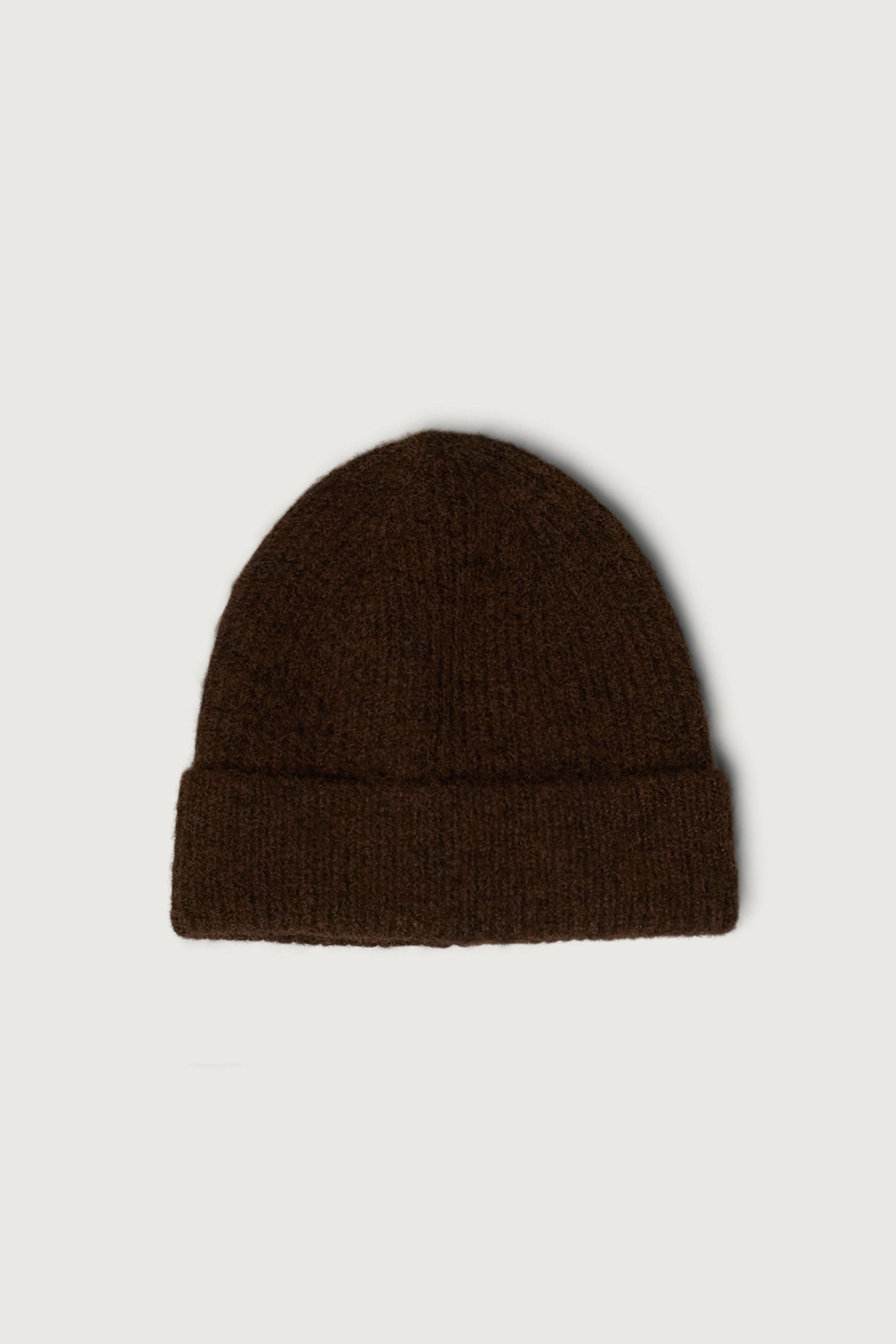 FUZZY RIBBED KNIT BEANIE