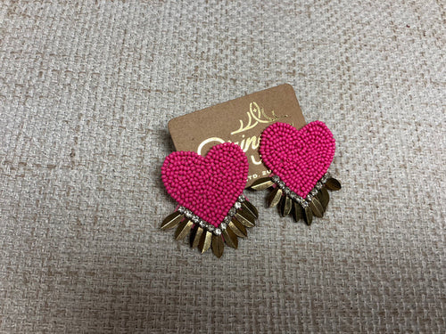 Camel Threads Shield My Heart earrings featuring delicate shield and heart charms, gold-tone jewelry for women.