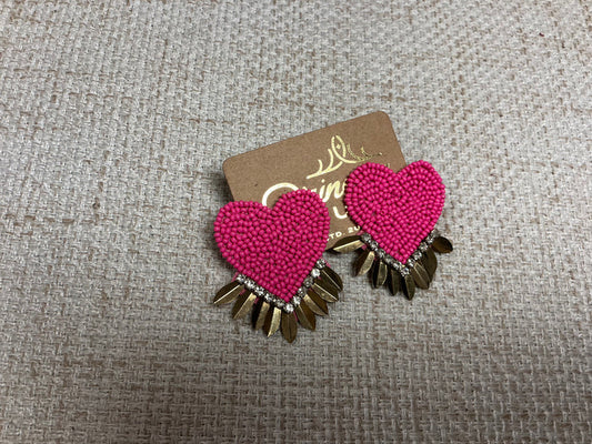 Camel Threads Shield My Heart earrings featuring delicate shield and heart charms, gold-tone jewelry for women.