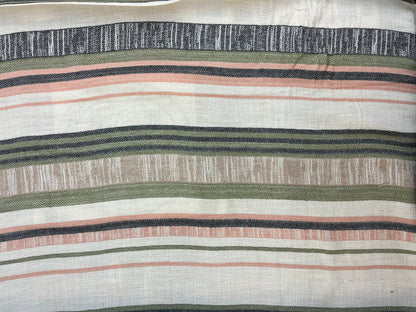 Textured Cotton Stripe - Warm White & Pastel