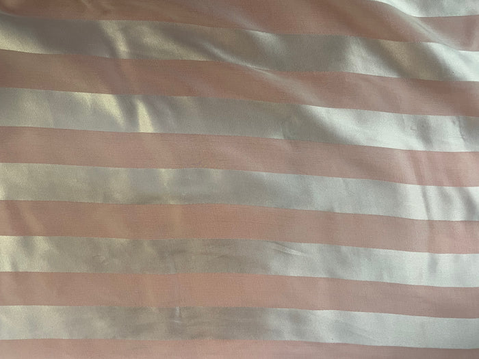 Silk Charmeuse & Chiffon Stripe - Bridal White - 19MM