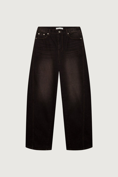 BLACK WASH CORDUROY STRAIGHT LEG JEAN
