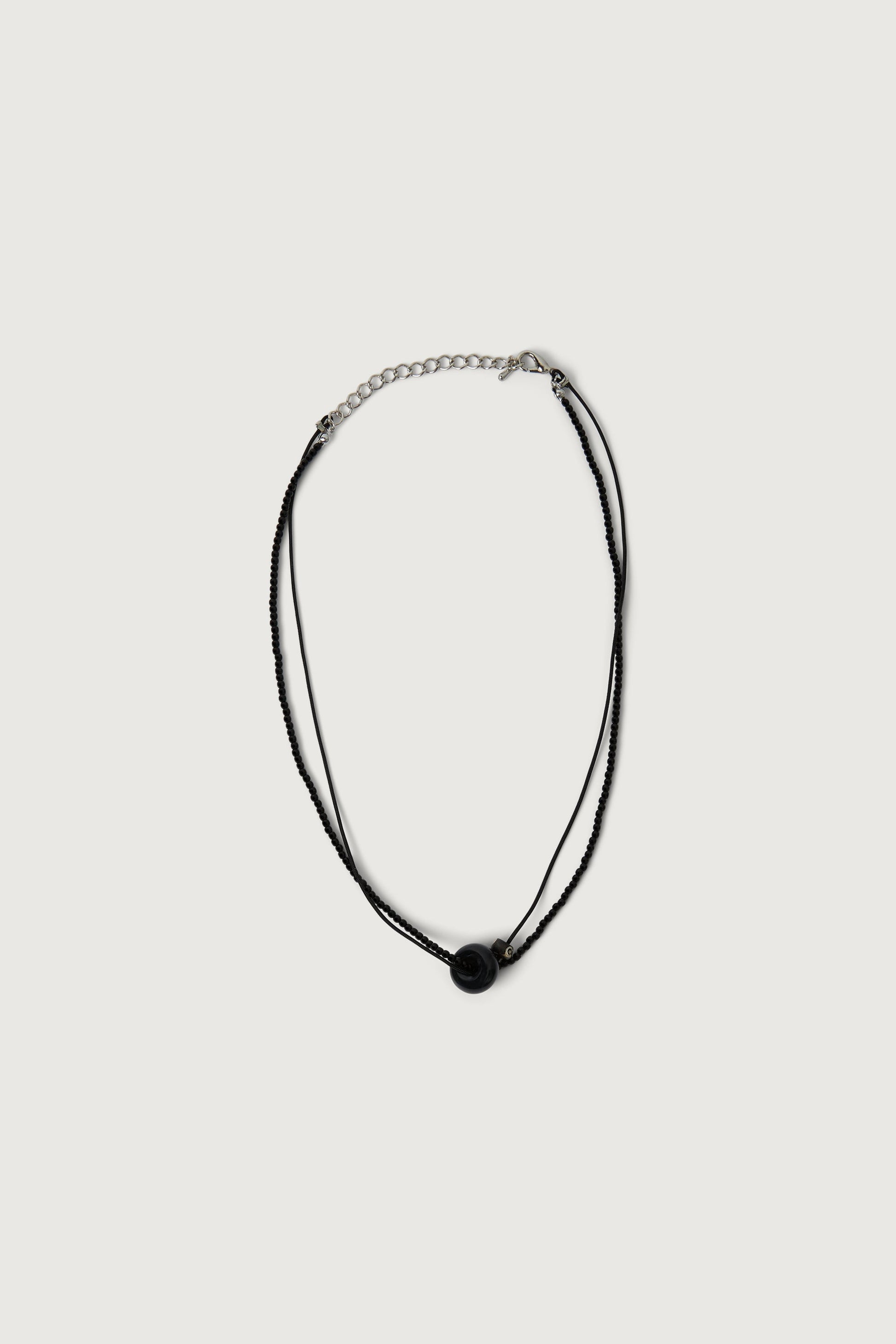 BRAIDED LAYERED BEADED NECKLACE