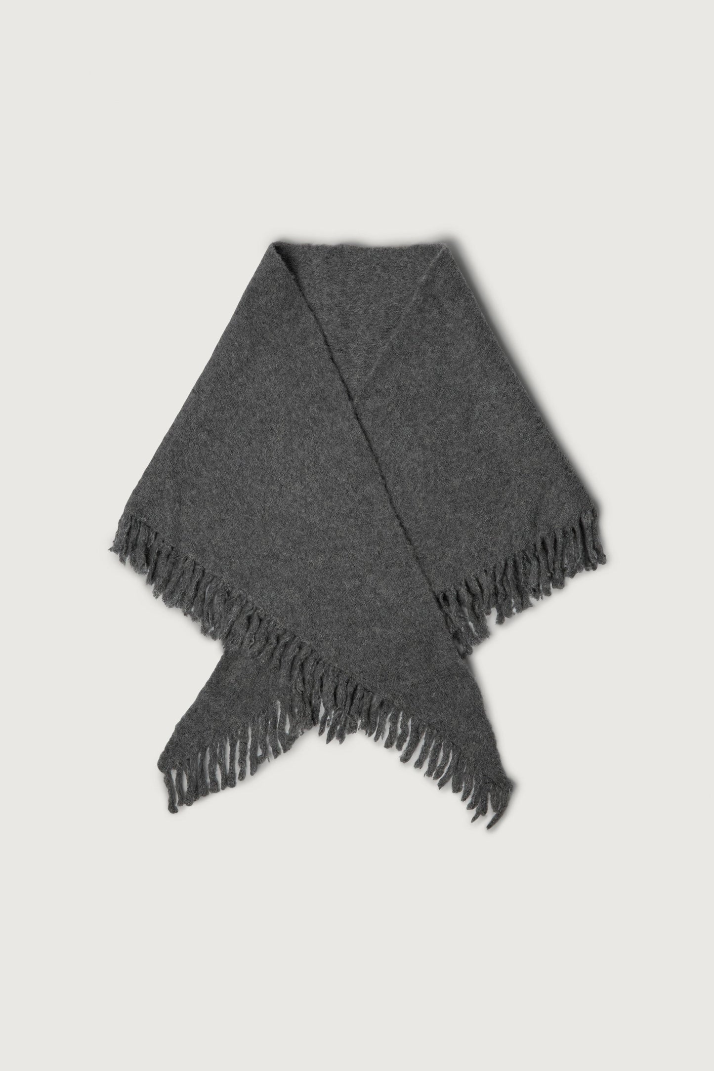FRINGE TRIM TRIANGLE SCARF