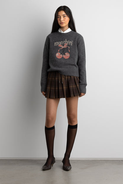 CHERRY INTARSIA SWEATER
