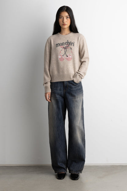 CHERRY INTARSIA SWEATER