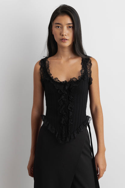 RUFFLED LACE TANK TOP