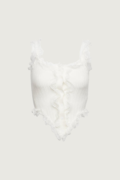 RUFFLED LACE TANK TOP