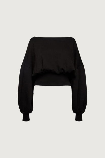 SWEATSHIRT WITH ZIP-BACK WAIST