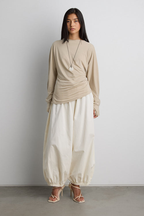 DRAPED SLOUCHY PULLOVER SHIRT