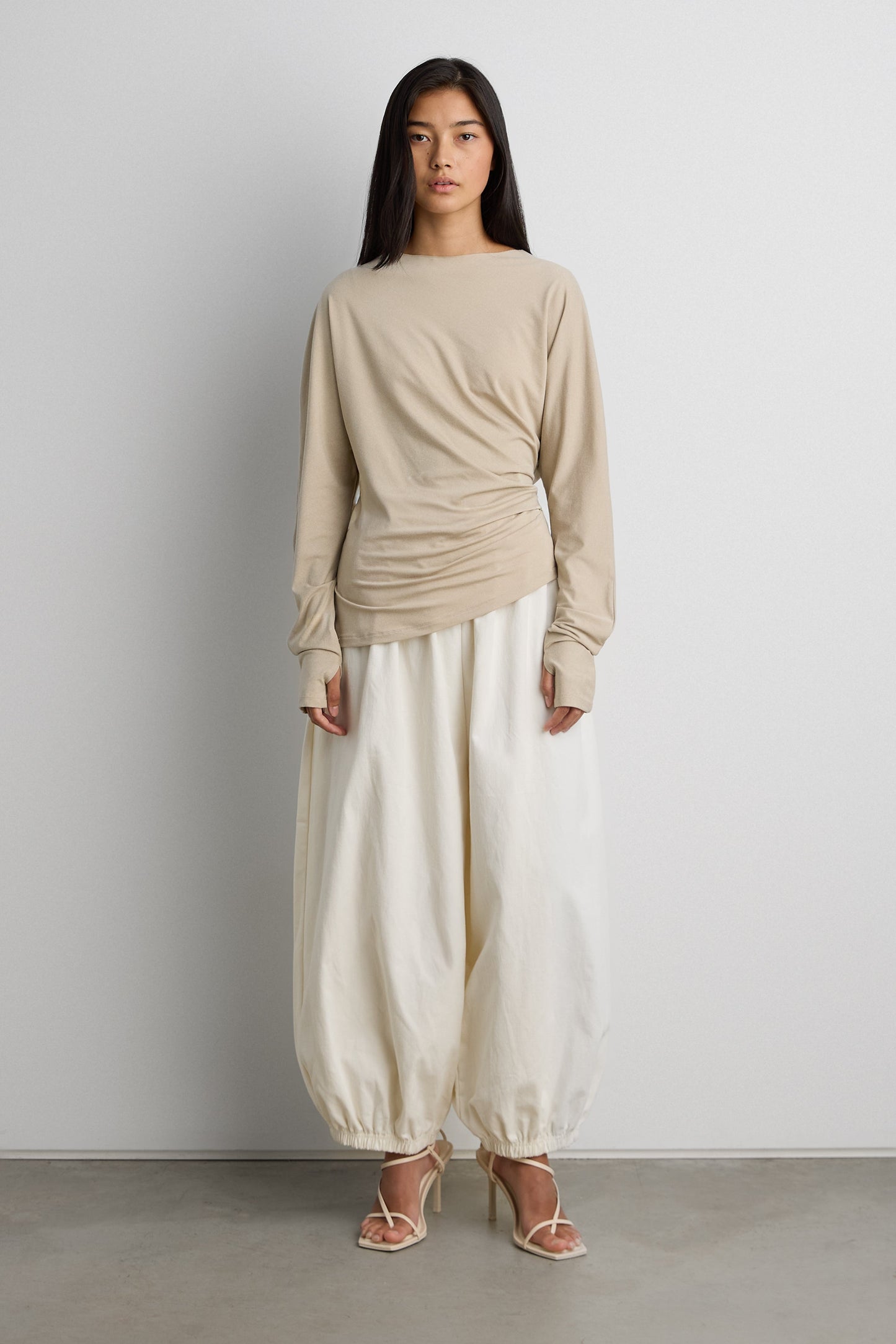 DRAPED SLOUCHY PULLOVER SHIRT
