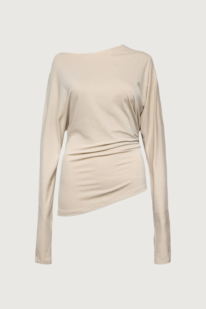 DRAPED SLOUCHY PULLOVER SHIRT