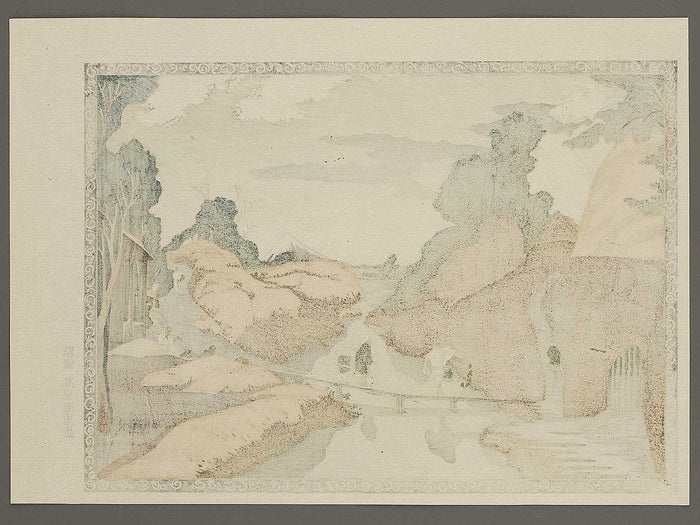 A scenery on the Taki-no-kawa River by Katsushika Hokusai, (Medium print size) / BJ319-508