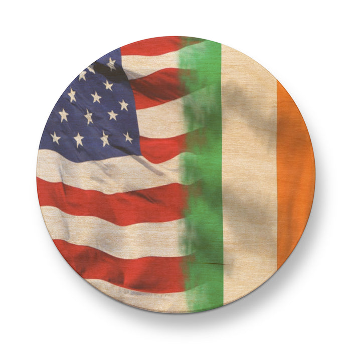 American Irish Flag Magnetic Wooden Bottle Opener