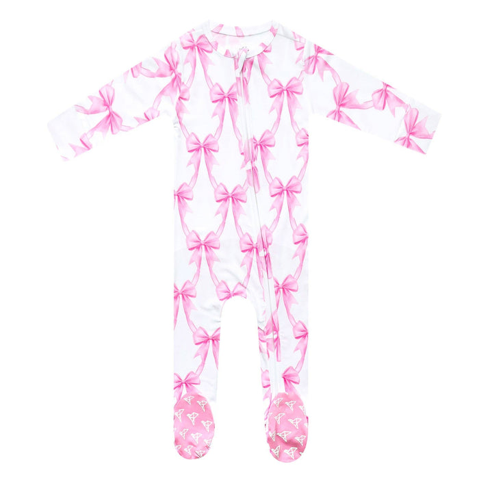 Bamboo Zip-Up Footie Pajama - Bow My Gosh