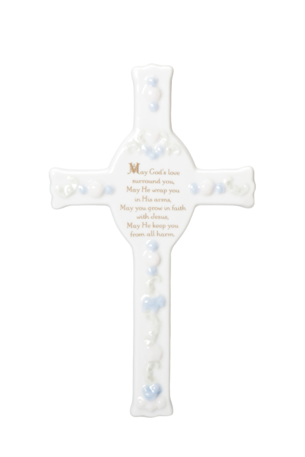 Baptism Wall Cross - Porcelain