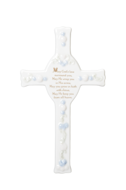 Baptism Wall Cross - Porcelain