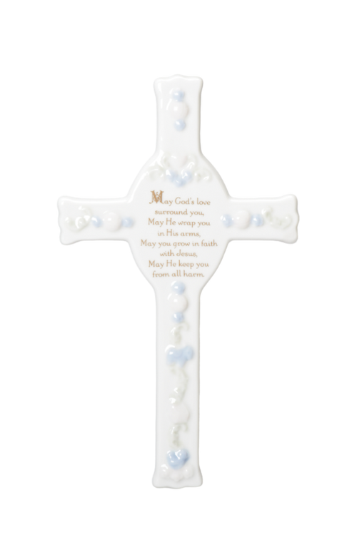 Baptism Wall Cross - Porcelain