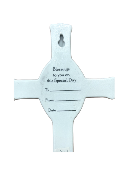 Baptism Wall Cross - Porcelain