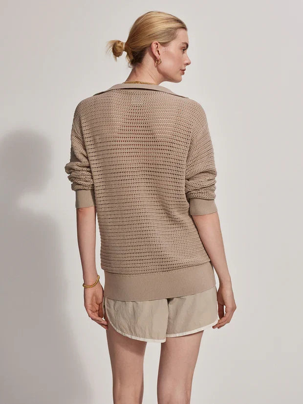 Billie Half Zip Knit in Cashmere Stone