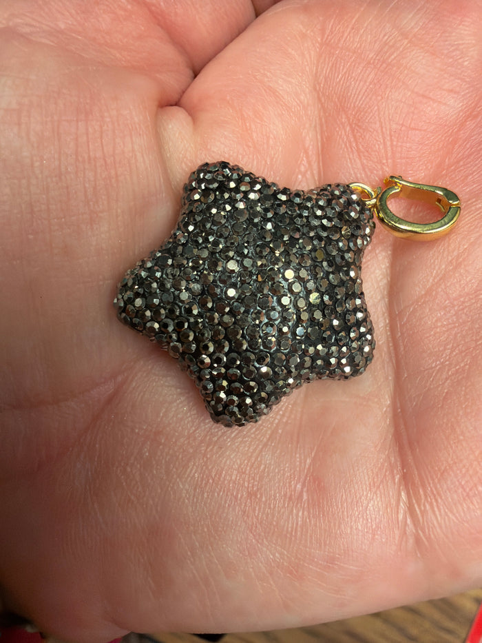 Black Pave Star Charm