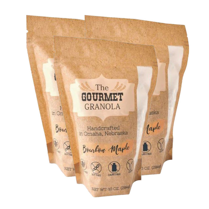 Bourbon Maple Granola | Pack of 3 | 12 oz | Gluten, Dairy, & Soy Free | The Gourmet Granola