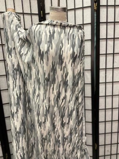 Camo Print French Terry - Grey