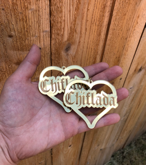 Chiflada Mirrored Gold Acrylic Earrings