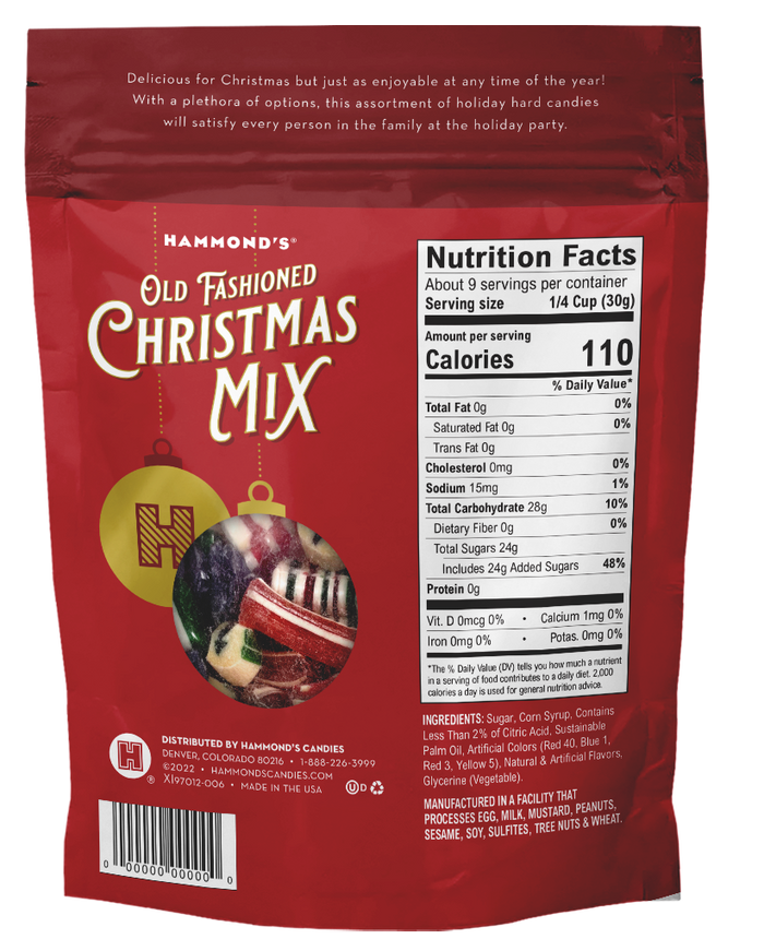 Classic Candy - Christmas Holiday Mix - 9 oz Resealable Bag