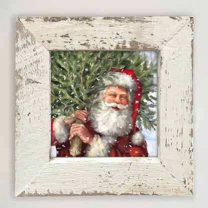 Classic Santa carrying tree