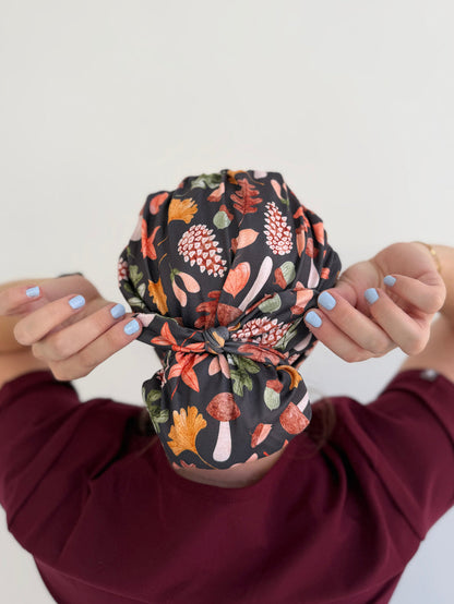 CloudCaps Scrub Cap | Pinecones & Leaves