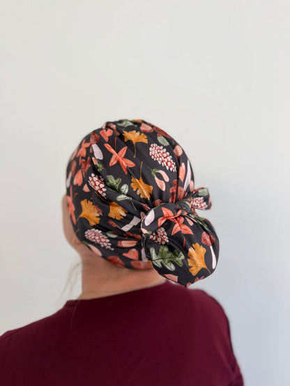 CloudCaps Scrub Cap | Pinecones & Leaves