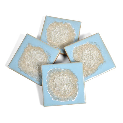 Crackled Glass Geode Coasters by Dock 6 Pottery, Set of 4