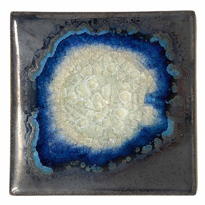Dock 6 Pottery Coasters with Fused Glass, Set of 4, Tin Man