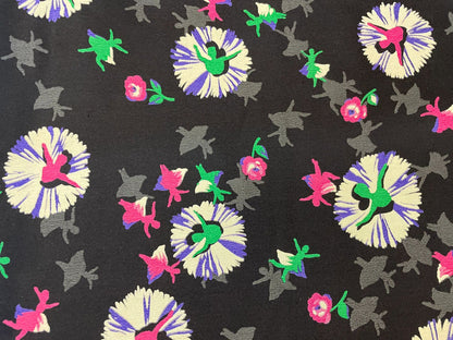 Dancing Ballerina Print Silk Georgette