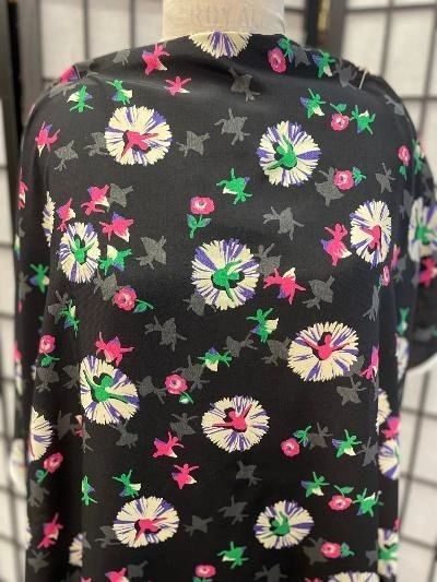 Dancing Ballerina Print Silk Georgette
