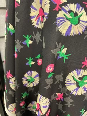 Dancing Ballerina Print Silk Georgette