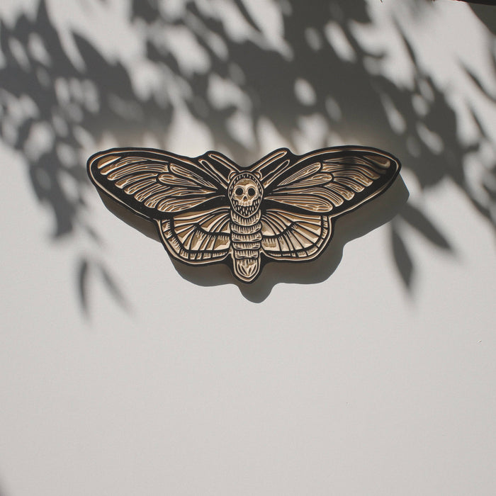 Death Head Moth- Carved Wall Hanging