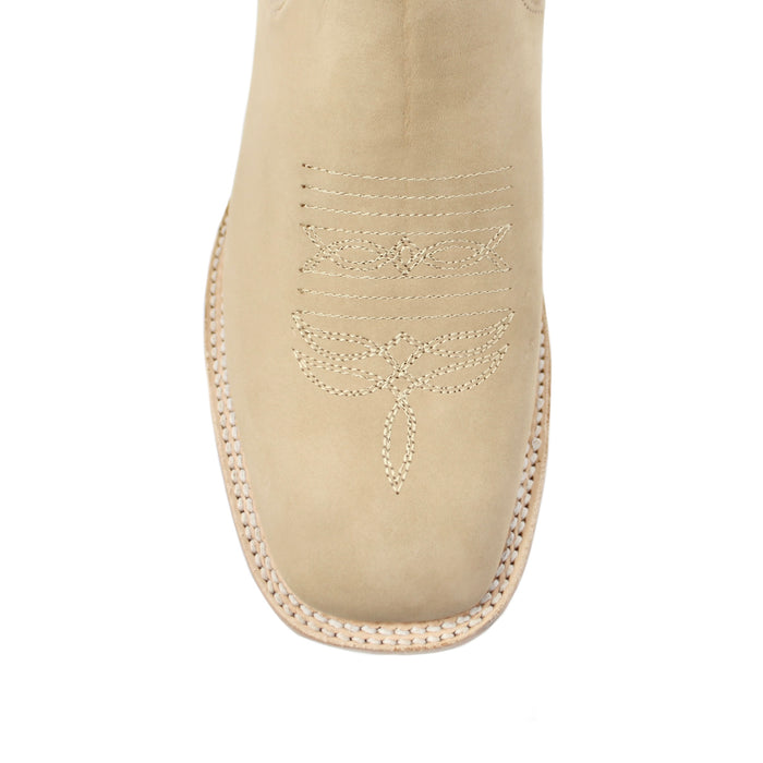 "Diego" Artillero Tejano Nobuck Square Toe Ankle Boot- Sand