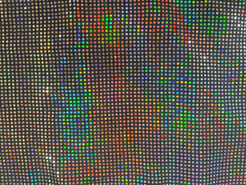 Disco Stretch Sequin - Black & Rainbow