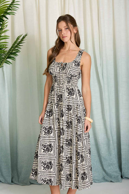 Floral Tile Print Dress