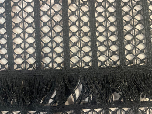 Geometric Fringe Lace - Jet Black