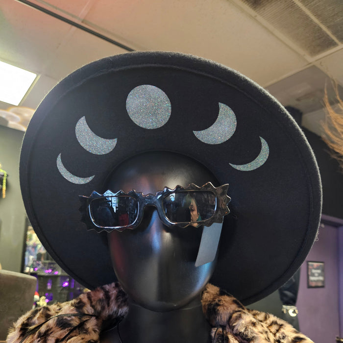 Glitter Moon Phase Wide Brim Hat
