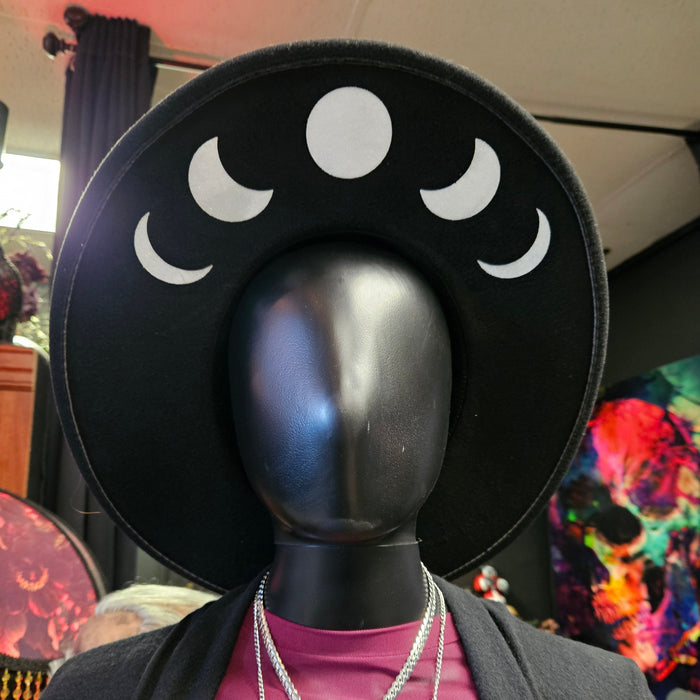 Glitter Moon Phase Wide Brim Hat