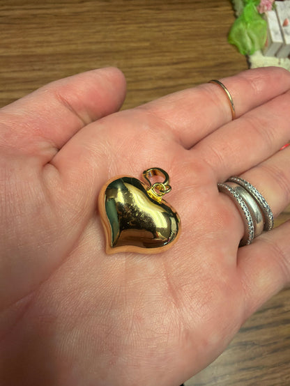 Gold Bubble Heart Charm