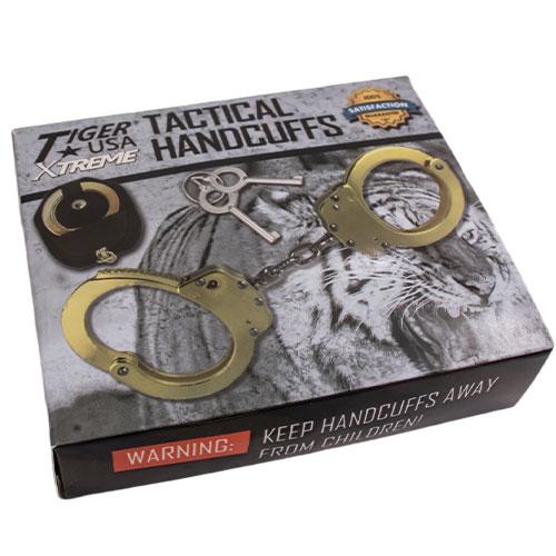 Gold Solid Steel Handcuffs - AnyTime Blades