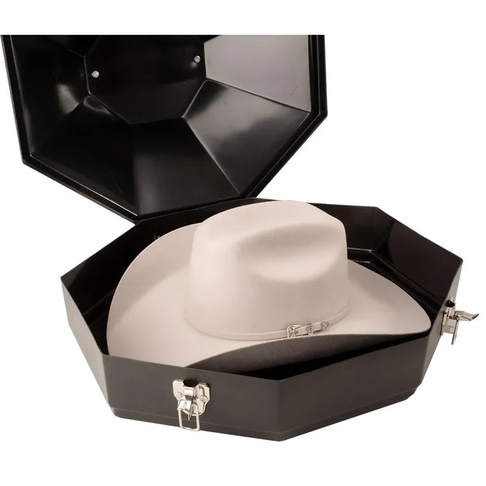 Hard Plastic Black Hat Carrier with Flip Latch Closure
