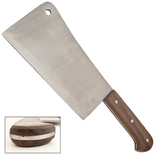 Full Tang Meat Cleaver - 10 Inch Blade - Wood Handle - AnyTime Blades