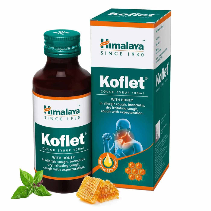 Himalaya Koflet-Ex Cough Syrup with Linctus for Wet Cough & Bronchitis, 100ml